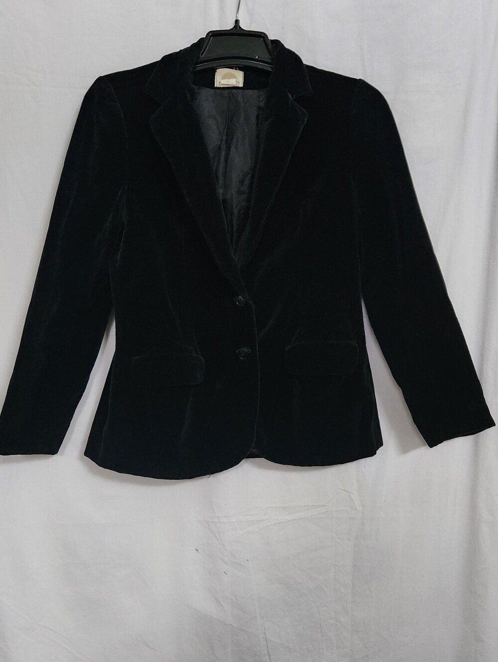 Black Velvet Tailored Blazer Jacket